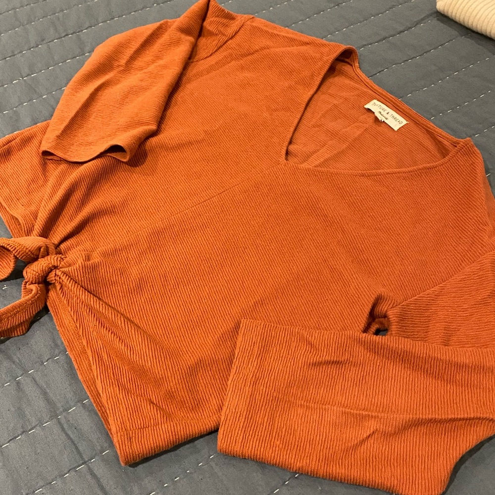 Madewell tie-front knit top